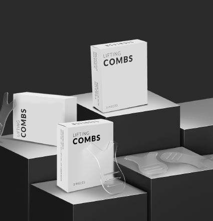 नैनोलैश लाइफिंग टूल्स को काले क्यूब्स पर रखा गया है